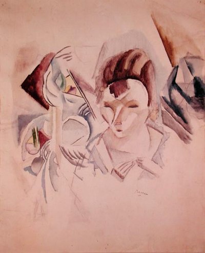 女性と静物、1917年頃（水彩、鉛筆、紙 作： Jules Pascin