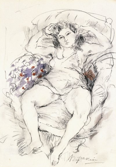 椅子に座る女性、1925-1926 作： Jules Pascin