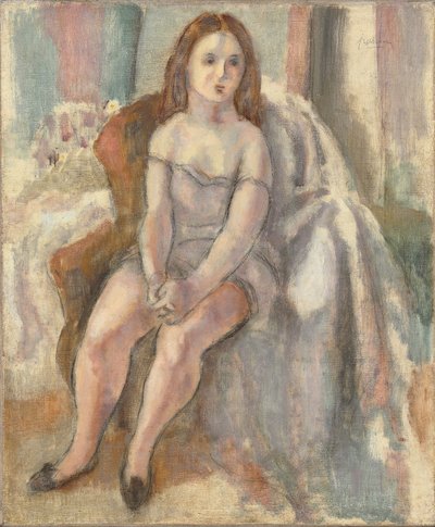 白いシュミーズの若い女性 作： Jules Pascin