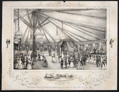 1840 年 6 月 3 日にチボリで開催された古い市民名簿の住民を支持するパーティー 作： Jules Platier