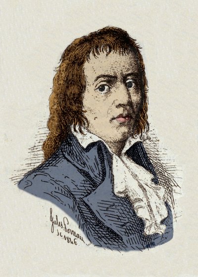 フランス革命。ジュール・ポローが描いた「フランソワ・ベイブフ・ディット・グラックス（1760-1797）革命家の肖像」。 作： Jules Porreau