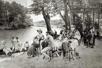 マルヌ川のほとりの風景（phototypie） 作： Jules Scalbert