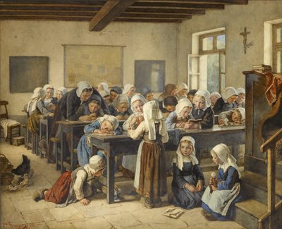 ブルトンの女子学校、1882年。 作： Jules Trayer