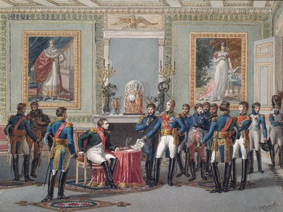 1814 年 4 月 11 日のフォンテンブローでのナポレオンの退位 作： Jules Vernet
