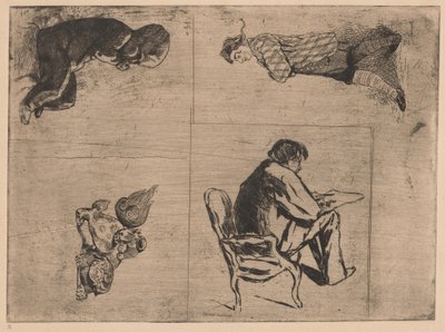 Edmond dessinant (Edmond Drawings、Stenterello、およびその他のスケッチ) 作： Jules de Goncourt