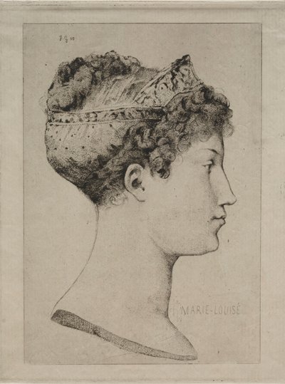 マリールイーズのプロフィール、1860年。 作： Jules de Goncourt