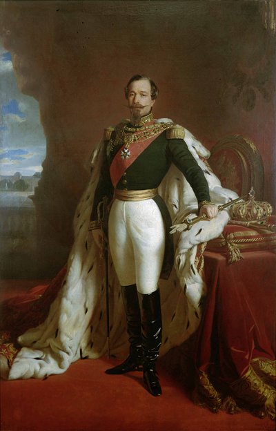 戴冠式ローブのナポレオン3世（1808-73）の肖像 作： Jules de Vignon