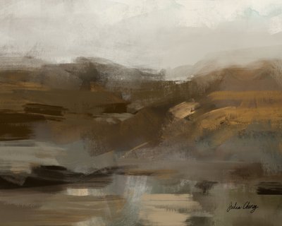 霧に包まれた山々の風景 作： Julia Cheney