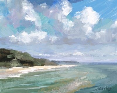 のどかなビーチの風景 作： Julia Cheney