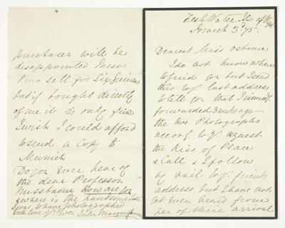 Autograph Letter, March 3, 1875. 作： Julia Margaret Cameron