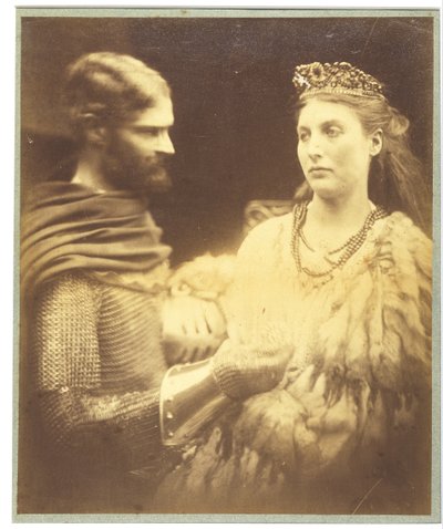 ランスロットとギネヴィア、1873年頃（銀ゼラチンプリント） 作： Julia Margaret Cameron