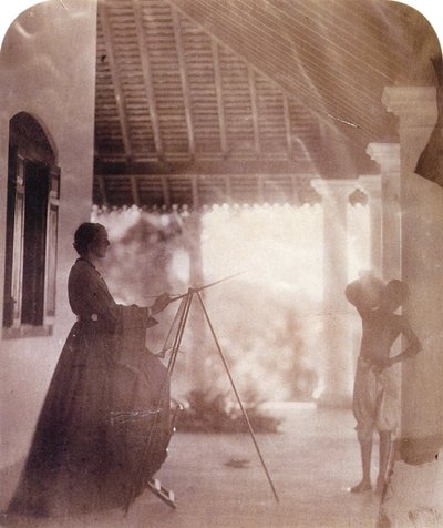 セイロンのキャメロン夫人の家でのマリアンヌ・ノース（ジュリア・マーガレット・キャメロン作 作： Julia Margaret Cameron
