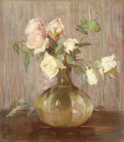 バラの花瓶、1880年代 作： Julian Alden Weir