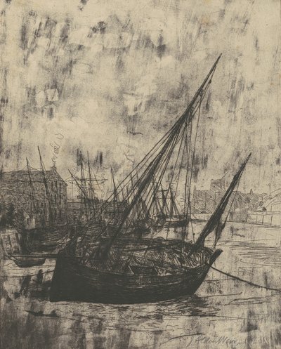 ピールのボート - マン島、1889年 作： Julian Alden Weir