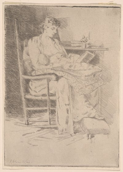 母と子、第2号 作： Julian Alden Weir