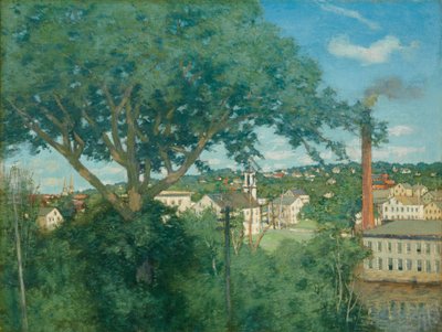 ファクトリービレッジ、1897 作： Julian Alden Weir