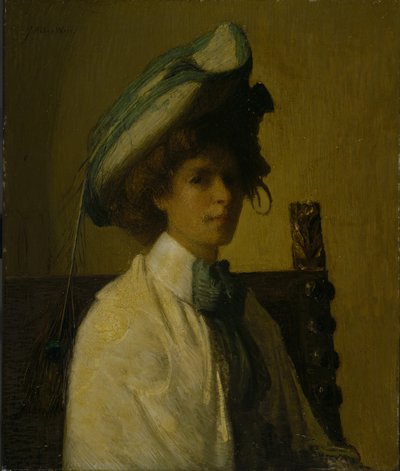孔雀の羽、c.1907-08 作： Julian Alden Weir