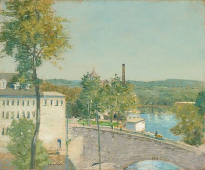 コネチカット州ウィリマンティックのU.S.スレッド・カンパニー・ミルズ、1893-1897年頃。 作： Julian Alden Weir