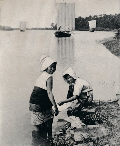 川辺の洗濯物、c1900、1921 作： Julian Leonard Street