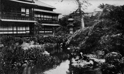 ティーハウスガーデン、東京。火山の起源をテーマにした造園、c1900、1921 作： Julian Leonard Street