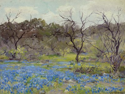春先—ブルーボネットとメスキート 作： Julian Onderdonk