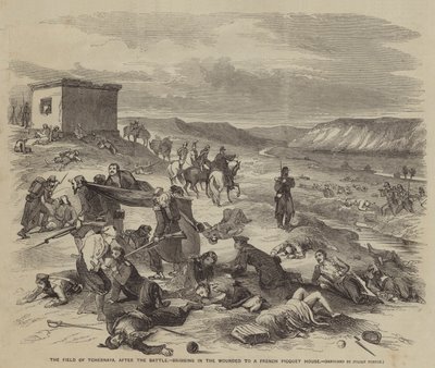 チェルナヤのフィールド、戦いの後、負傷者をフランスのピケ家に連れて行った 作： Julian Portch