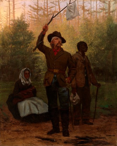 南軍兵士の降伏、1873 年。 作： Julian Scott