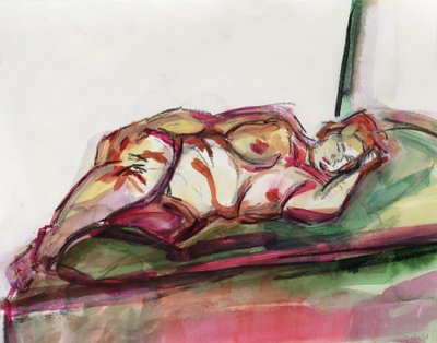 Fat Sleeping Nude、2015年、 作： Julie Held