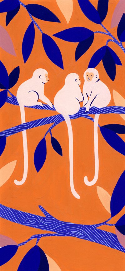 色とりどりの木登り猿 作： Julie Lesouef