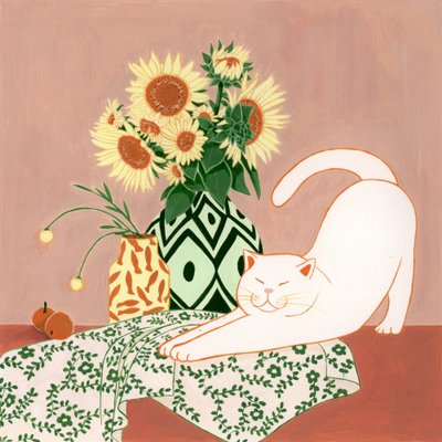 ハッピーキャットのひまわり 作： Julie Lesouef