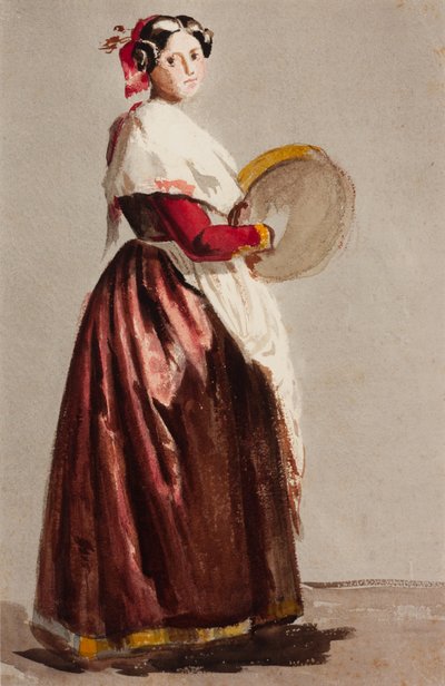 タンバリンを持ったイタリア人女性 作： Julie Wilhelmine Hagen-Schwarz