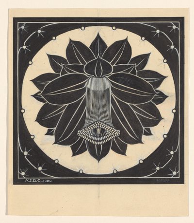 星の形をした正方形のフレームの花 作： Julie de Graag (signed by artist)