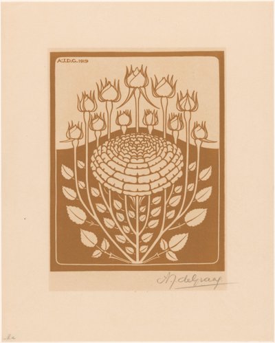 バラの茂み 作： Julie de Graag (signed by artist)
