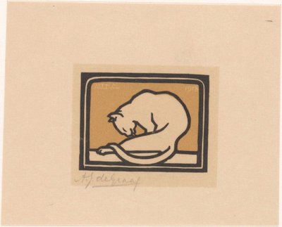 猫を洗う 作： Julie de Graag (signed by artist)