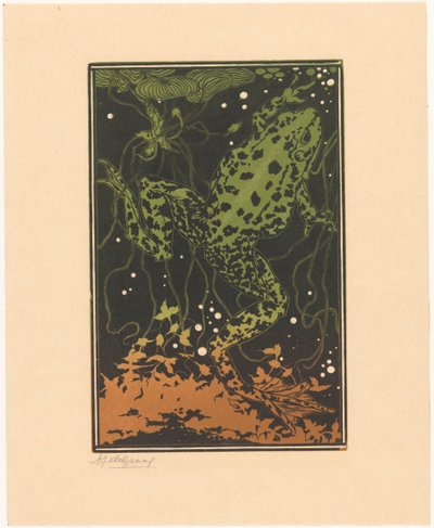 泳ぐカエル 作： Julie de Graag (signed by artist)