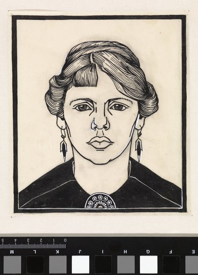 正面から見た女性の肖像 作： Julie de Graag