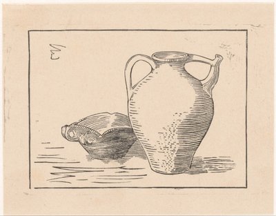 水差しと灰皿のある静物 作： Julie de Graag