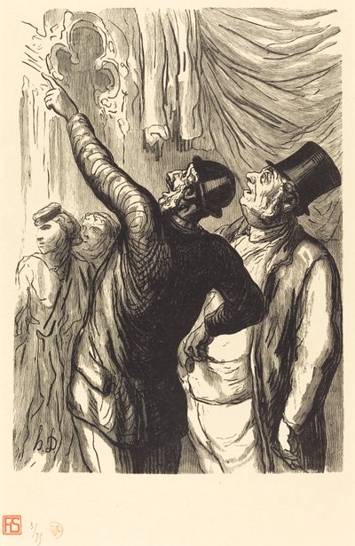 万国博覧会: 本物のチチェローネ 作： Julien Antoine Peulot after Honoré Daumier