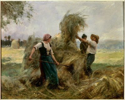 干し草です。ジュリアン・デュプレ（1851-1910）の絵画 作： Julien Dupre