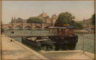 ケ・デュ・ルーヴルから見たポン・ヌフ 作： Julien Hippolyte Féron