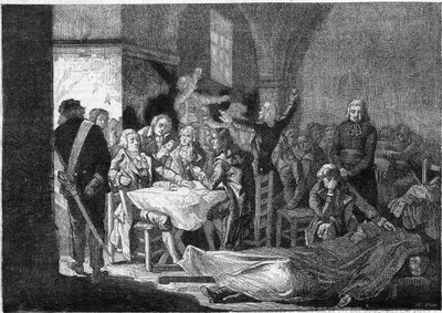 フランス革命：ジロンダンの最後の晩餐会（10月30日～31日 作： Julien Leopold (after) Boilly
