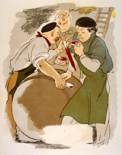 ユーモラスなワインのイラスト 1946.Illustration by Julien Pavil 作： Julien Pavil