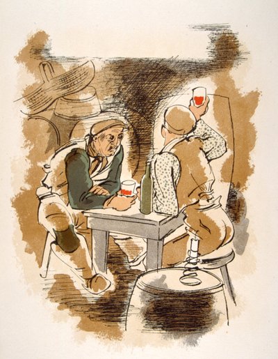Ilustração humorística de vinho 1946. Ilustração de Julien Pavil 作： Julien Pavil