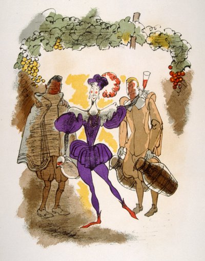 ユーモラスなワインのイラスト 1946.Illustration by Julien Pavil 作： Julien Pavil