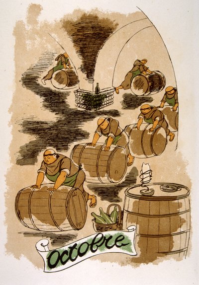 ユーモラスなワインのイラスト 1946.Illustration by Julien Pavil 作： Julien Pavil