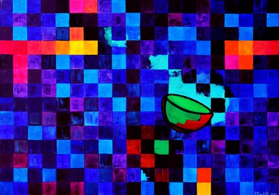 鮮やかな幾何学模様のボウル 作： Julija Belickienė