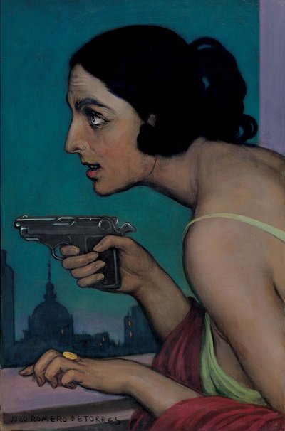 銃を持つ女、1925年。 作： Julio Romero de Torres
