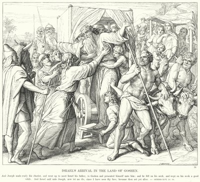 イスラエルがゴシェンの地に到着した時の様子（彫刻 作： Julius (after) Schnorr von Carolsfeld