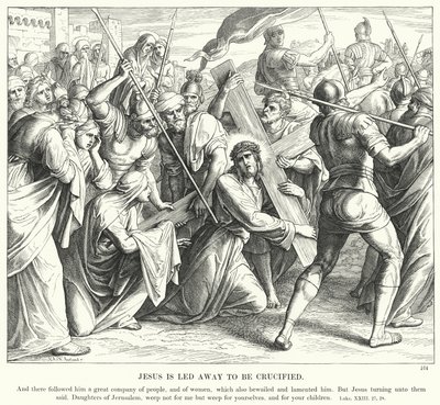 十字架にかけられるために連れて行かれるイエス（彫刻 作： Julius (after) Schnorr von Carolsfeld