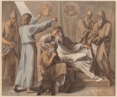 ファラオの夢を解釈するヨセフ」『創世記』XLI, 25（カラー版画） 作： Julius (after) Schnorr von Carolsfeld